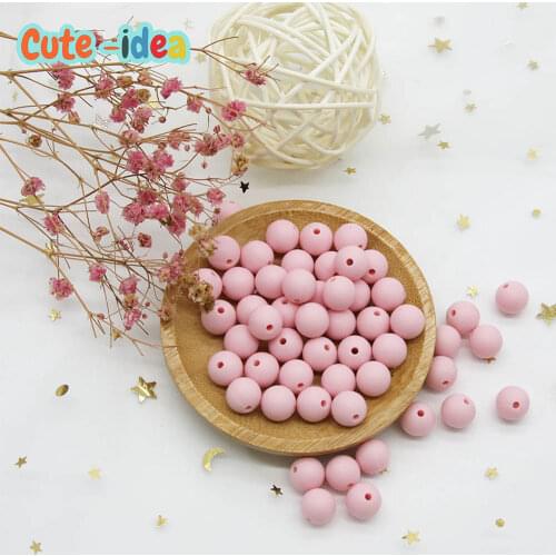 Cute-idea 9mm 30pcs Silicone Beads Food Grade Baby Round Teether Beads Eco-friendly BPA Free Child Teething Pacifier Chain