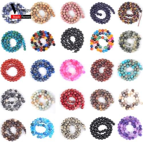 Natural Gem Stones Beads Diy Accessories 4-10mm Red Jaspers Lava Carnelian Obsidian Round Loose Beads for Jewelry Making 15inch