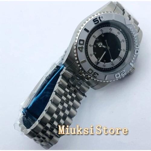 BLIGER 40mm Mens Top Luxury Sterile Mechanical Watch Sapphire Glass Ceramic Bezel Black Dial Date Mens Automatic Watch