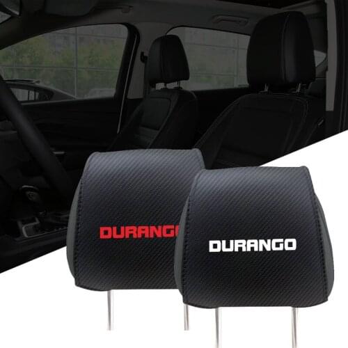 Car Decor Headrest Cover For Dodge Durango Accessories Auto Seat Massager Pad With Pocket Carbon Fiber Seat Back Support Cushion