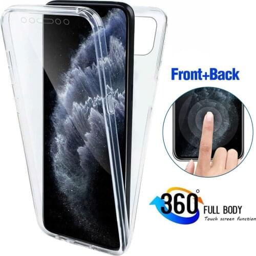 360 Full Body Case for iPhone 11 12 Pro Max 8 7 6 Plus 6s Double Sided Silicone TPU Transparent cover for iPhone 12 X XR XS Max