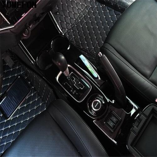 For Mitsubishi Outlander 2016 Paintings Black Stick Gear Shift Level Base Front Water Cup Holder Cap Trim Car Auto Cover Styling