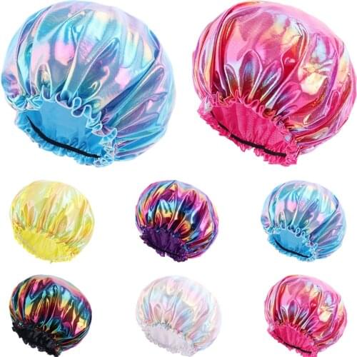 Women Laser Bonnet Night Sleep Cap Satin Elastic Turban Chemo Hat Hair Care Sleeping Nightcap Headwear Head Cover Accessories