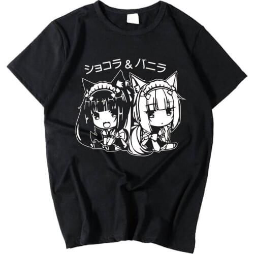 NEKOPARA chocolat vanilla Cosplay T-Shirt Anime T Shirt Fashion Men Women Student Cotton Tops New Short Sleeve Tees