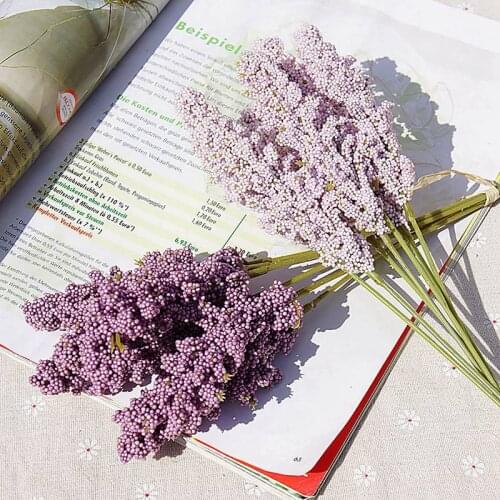 6 pieces lavender Artificial flower High Quality wholesale plant wall decoration bouquet material manual diy vases for home
