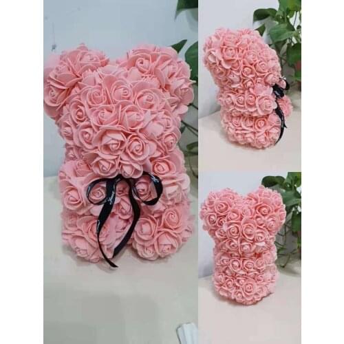 Artificial Flowers 25cm Rose Bear Girlfriend Anniversary Christmas Valentines Day Gift Birthday Present For Wedding Party Arti