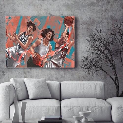 HD Printed Slam Dunk Canvas Paintings Home Decor Modular Basketball Pictures Anime Role Poster For Living Room Wall Art No Frame