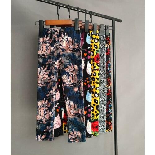 Printed Flowers Girls Leggings Spring Summer Slim Stretch Children Kids Pants Girl Outfits Clothing