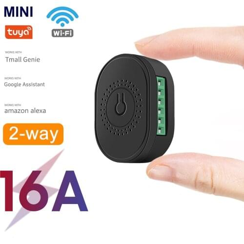 WiFi Mini Switch Module 2-Way Home Smart Switch Controller Switch Remote Control On&Off Breaker Compatible with Voice Assistants