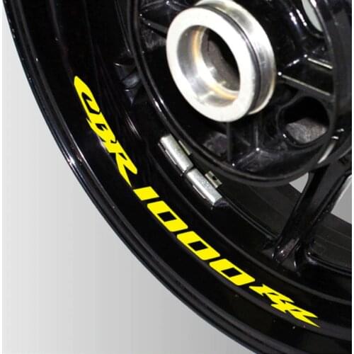 A set of 8pcs high quality Motorcycle Wheel Sticker Decal Reflective Rim Motorcycle logo decal For Honda CBR1000RR cbr 1000 rr