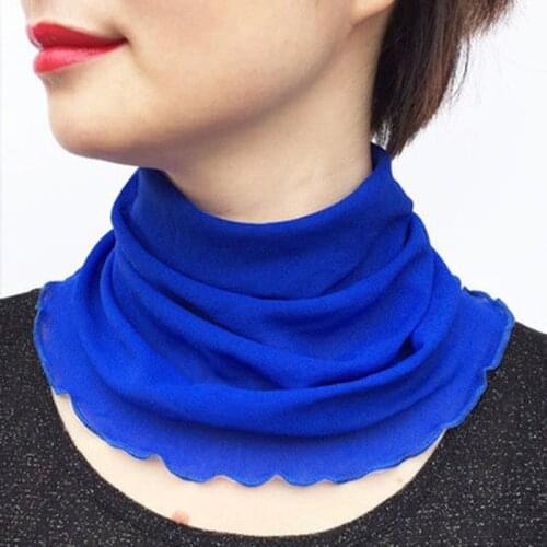 Bib Womens Polyester Silk Scarf Spring Neck Guard False Collar Sun Protection Decorative Soft Breathable High Elasticity E50