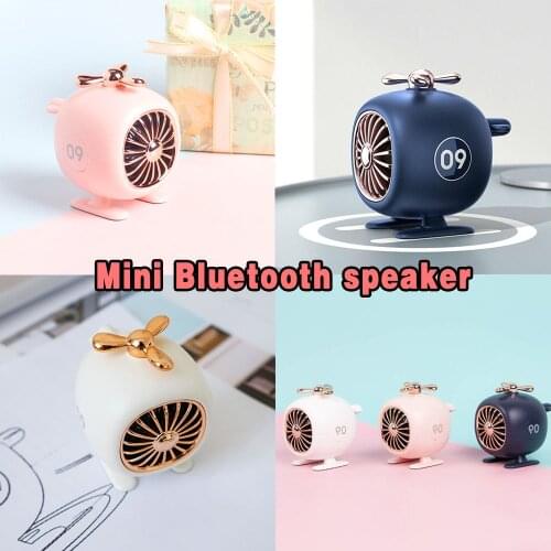 New Bluetooth 5.0 Mini Bluetooth Speaker Creative Design Wireless Portable Lovely Cute Helicopter Audio Speakers With Mic