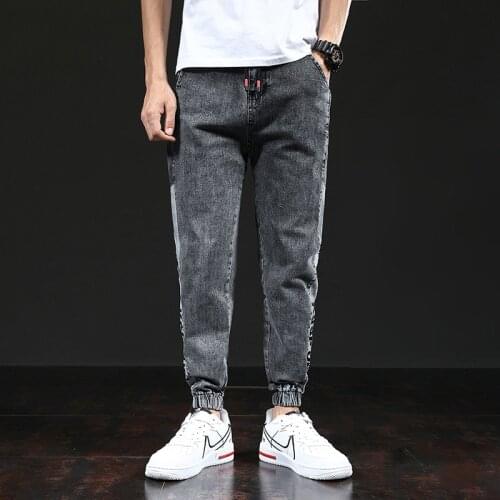 2021 autumn new Casual stitching mens jeans Mens fashion harem pants denim trousers Oversize M-5XL Brand clothing