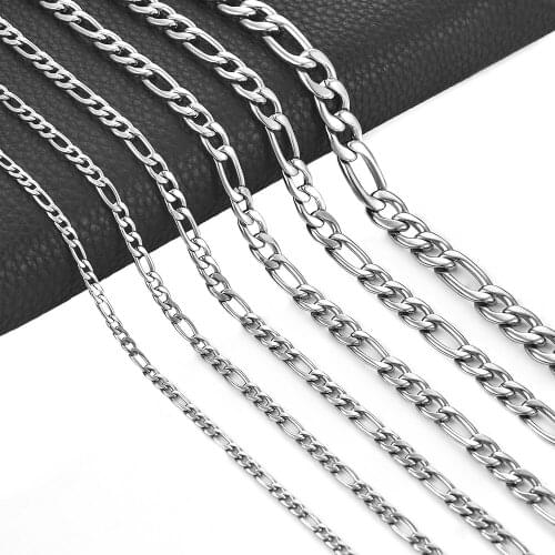 2021 Mens Fashion Classic Figaro Chain Necklace Multi-layer 100% Stainless Steel Long Men Women Collar Jewelry