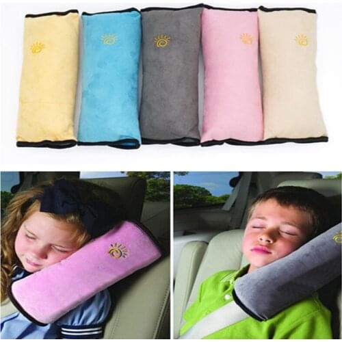 Head Pillow Auto Safety Seat Belt Kids Car Safety Pillows Shoulder Cushion Pad Neck Protection for children headrest decoration