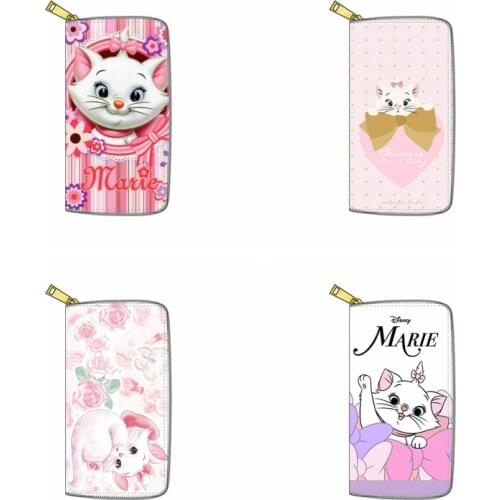 Disney Marie Cat Anime Figures Cartoon Product Cosplay Accessories Casual PU Wallet Purse Children Gifts Kids