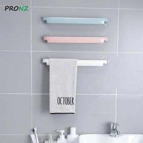Self-adhesive Towel Holder Rack Wall Mounted Towel Hanger Bathroom Towel Bar Shelf Roll Holder Hanging Hook Bathroom Organizer