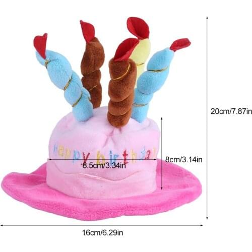 Pet Birthday Hat, Birthday Cake Candles Design Pet Cap Costume Charms Grooming Accessories for Cats Dogs Small Animals