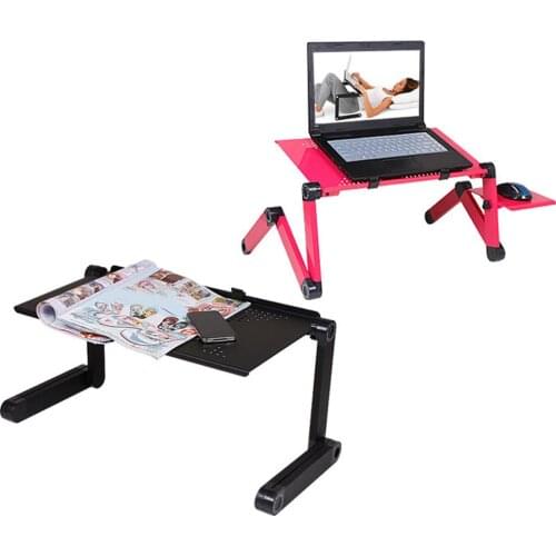Portable Aluminum Alloy Folding Desk Adjustable Laptop Table With Cooling Fan Folding Laptop Desk For Reading On Bed Sofa