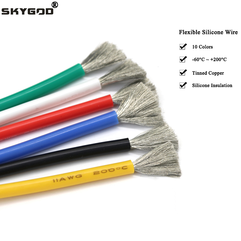 1M/5M Heat-resistant Cable Soft Silicone Wire 30 28 26 24 22 20 18AWG Copper Flexible Electronic High Temperature Lighting Wires