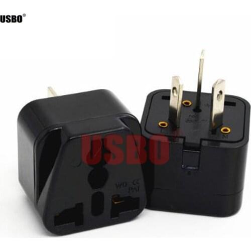 Supply black white universal 3pins travel adaptor plug 10A 250V AU/UK/US/EU to AU power Adaptor plug socket connector Type-D