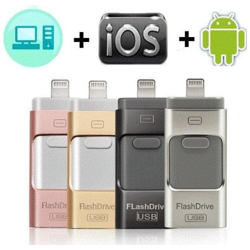USB Flash 3.0 Drive For iPhone X/8/7/7 Plus/6/6s/5/SE/ipad OTG Pen Drive HD Memory Stick 8GB 16GB 32GB 64GB 128GB Pendrive usb