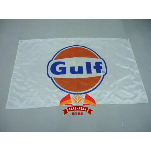 Gulf car racing white 90*150CM polyester gulf car racing banner