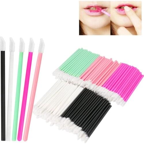 Women Accessories 200 PCS Disposable Lip Brush Wholesale Lipstick Gloss Wands Applicator Perfect Best Make Up Tool 6 Colors