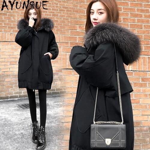 Womens Winter Down Jacket Long Coat Female Jacket White Women Clothes Korean Fashion Hooded 2020 Abrigo Mujer DZ1839 Pph1172
