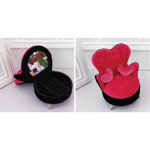 1/6 Dollhouse Fancy Couch Sofa Rose Pink Jewelry Storage Organizer Box Flip Can Open Compartments Armchair Sofa Box Gift