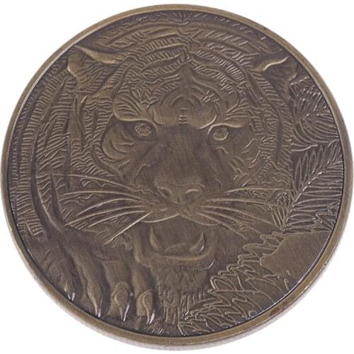 1Pcs Dragon Tiger Bronze Coin Bronze Plated 40mm Collectible Coins 100% Brand New