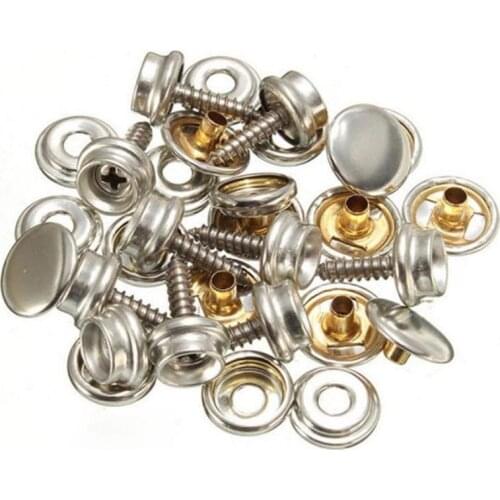 10 Sets Stainless Steel Tapping Snap Fastener Kit Tent Marine Yacht Boat Canvas Cover Tools Sockets Buttons Wholesale