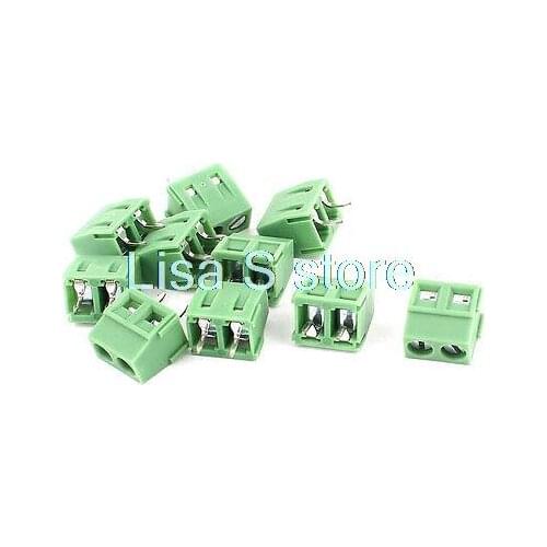 10Pcs 5.0mm Pitch 2 Pins PCB Screw Terminal Blocks Connectors 300V/12A