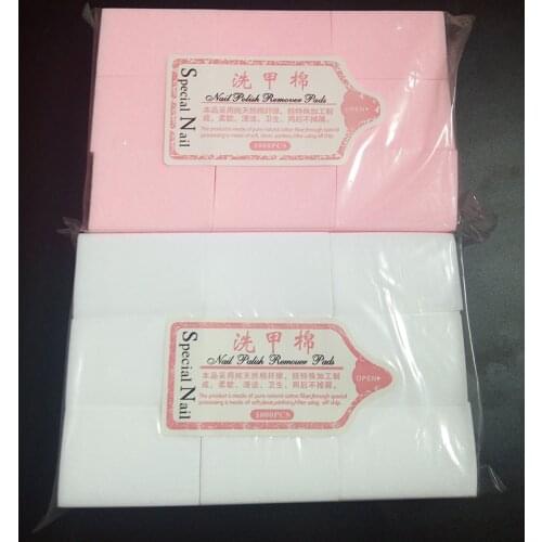1000pc/pack Thick Solid Durable Gel Nail Polish Remover Lint-Free Wipes Cotton Pad Nail Art Tools Nail Napkins Pink