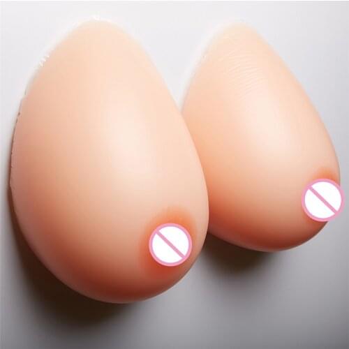 2400g/pair Artificial Breast Forms Silicone Fake Breast 44E/46DD/48D Boobs For Crossdresser Transgender Shemale Chest Enhancer