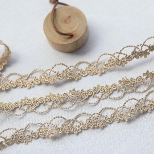 4Meters 2cm wide golden water-soluble embroidery lace home clothing pillow sofa dress trimming accessories X546