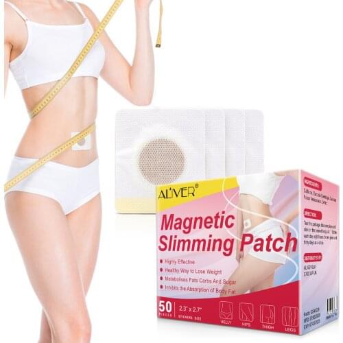 50Pcs Magnetic Slimming Patch Natural Herbal Navel Sticker Effective Lose Weight Fat Burning Adhesive Detox Pads