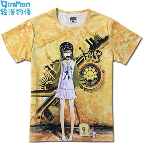 Anime Bakemonogatari COSPLAY Oshino Shinobu Casual Short Sleeve Men&Women Summer full color T-shirt