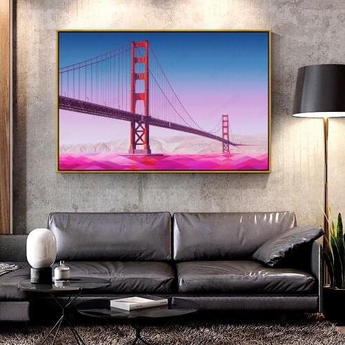 Artcozy Oil Canvas Painting golden_gate_bridge_landscape For Home Decoration Wall Art