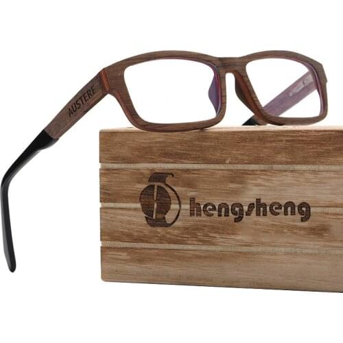 AZB Prescription Real Wood Glasses Frame for Men Optical Eyeglasses Women Glasses Korean Computer Eyewear Frames with Clear Lens