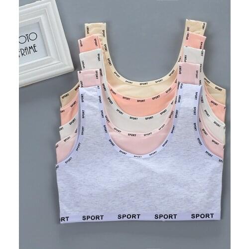 3 Pcs/Lot Girls Bra Training Cotton Puberty Developmental Stage Kids Vest Sport Tops Student Underwear Breathable 8-18 Years Old