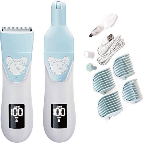 Childrens Electric Baby Hair Trimmer Hair Clipper Nail Polisher 2 in 1 Baby Hair Care Cutting Rechargeable Kids Hair Shaver