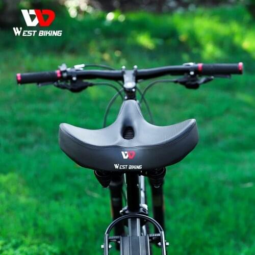 WEST BIKING Ergonomic Soft Bicycle Saddle Widen Thicken Cushion Pad MTB Road Bike Saddle Comfortable Breathable Cycling Seat