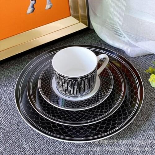 European ceramic plate food four piece set steak plate cup coffee plate afternoon tea gift housewarming