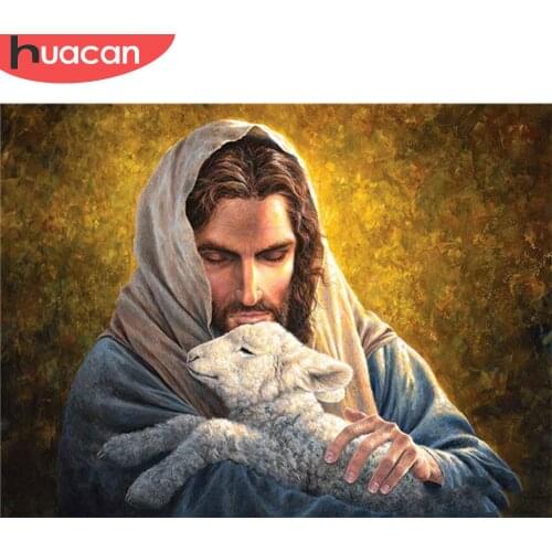 HUACAN 5D DIY Diamond Painting Jesus Full Drill Handicraft Diamond Embroidery Religion Rhinestone Kit Portrait Decor For Home