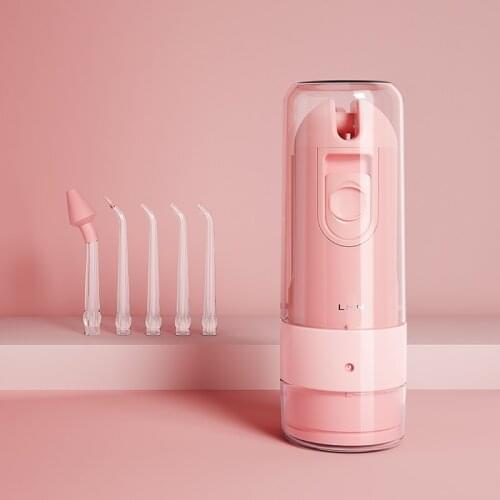 LMN Oral Irrigator USB Rechargeable Water Jet Flosser Portable Dental Floss 150ML Water Tank Waterproof Teeth Cleaner 5 Tips