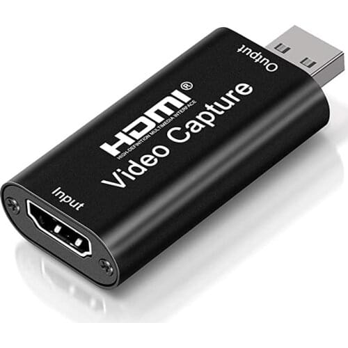 Capture Card 4K HDMI to USB 2.0 Video Capture Device 1080P HD 30fps Broadcast Live and Record Video Audio Grabber Converter