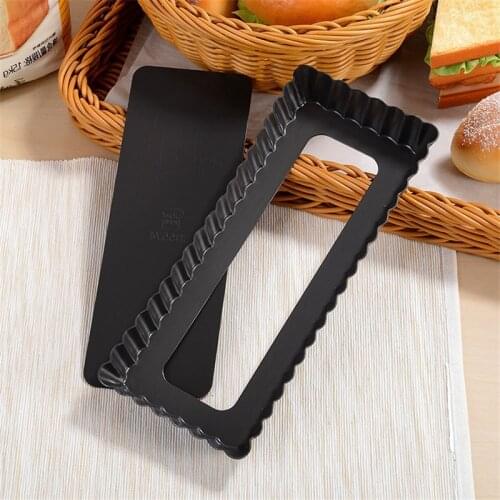 Creative Metal Pie Tart Pans Oven Mold Removable Bottom Non-Stick Quiche Cake Pastry Mould Baking Tools Rectangle Bakeware