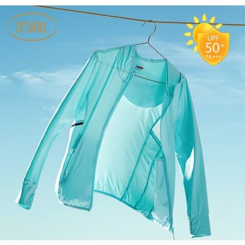 UxJARL UPF50+ Jacket Sun Protection Skin Coat Couples Women Breathable Quick Dry UltraLight Hooded Outdoor Sport Suncreen Shirts