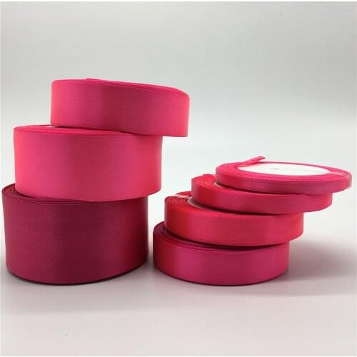 6mm 10mm 15mm 20mm 25mm 38mm 50mm(1Roll 25yds)Deep rose Silk Satin Ribbon Wedding Party Decoration Invitation Card Gift Packing